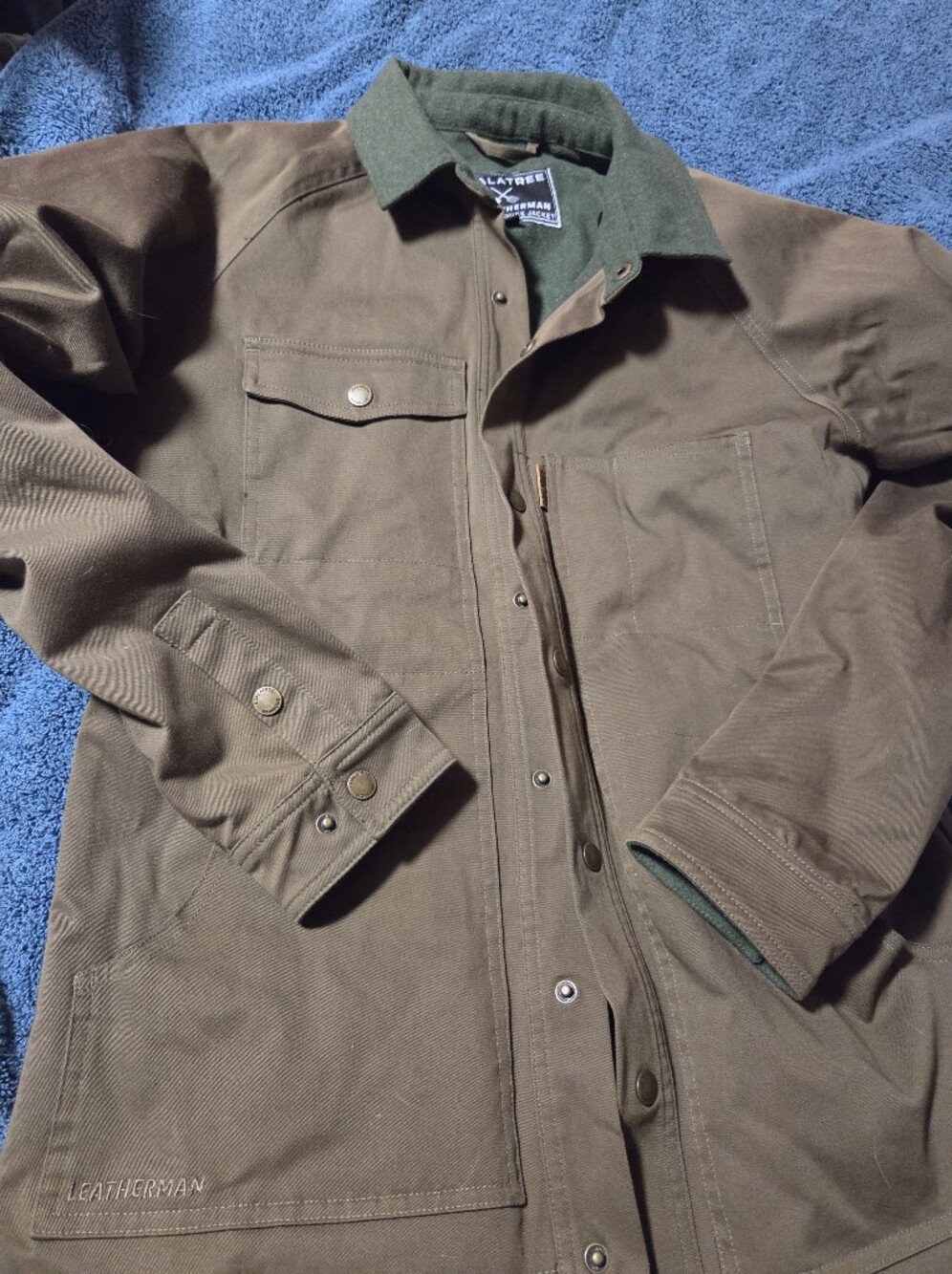 Men's Brown Utility Jacket - Brand: Coalatree By Leatherman Wool Blend